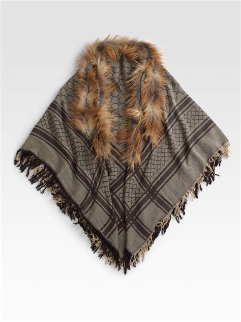 gucci shawl marktplaats|gucci scarf with fur trim.